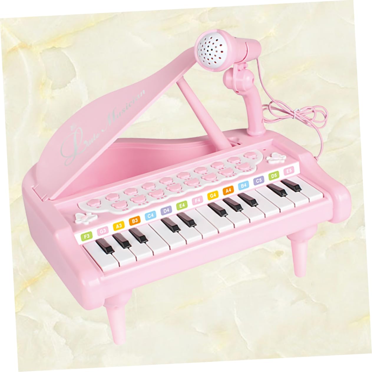 ピンク ピアノ　電子オルガン マイク付き Amazon | VICASKY 1ピーシーピンク 電子オルガンおもちゃ マイク